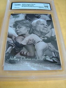 HILLARY CLINTON / JOHN MCCAIN 2008 UD PRESIDENTIAL PREDICTORS PP-13A GRADED 10 - Picture 1 of 1