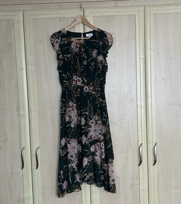 Stella Morgan Women's Emerald Green Lined Floral Midi Dress - Ladies Size UK 12 - Image 1 of 4