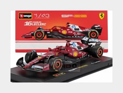 1:43 BURAGO Ferrari F1 Sf-25 2025 Charles Leclerc +Pilot & Showcase BU36852-L - Image 1 of 2