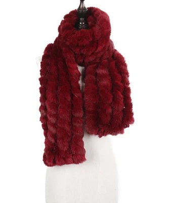 Winter Warm Fur 100% Real Rex Rabbit Fur Collar Scarf Shawl Neck Warmer 150x20cm - Image 1 of 4