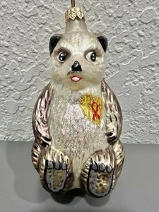 Christopher Radko A Winter Bear's Heart Aids Charity Panda Glas Ornament 1996 - Bild 1 von 13