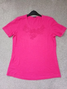 GerryWebber Cerise Shortsleeve T/Shirt With SelfMaterial Pattern OnFront.Size12. - Picture 1 of 4