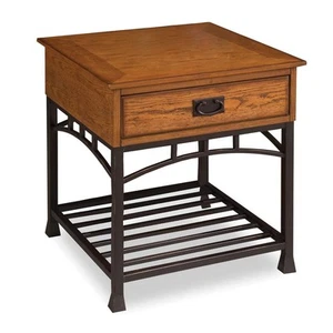 Homestyles Modern Craftsman Brown Wood Table End Table - Picture 1 of 1