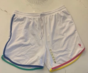 US Polo Shorts Women’s XXL Rainbow Trim NEW Elastic Waist - Picture 1 of 7
