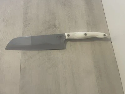 Cutco 1766 7" Santoku Knife Pearl White Handle USA Factory Sharp Personalized - Image 1 of 3