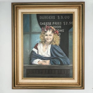 Ölgemälde Portrait Renaissance Jahrmarkt Frau - Bild 1 von 8