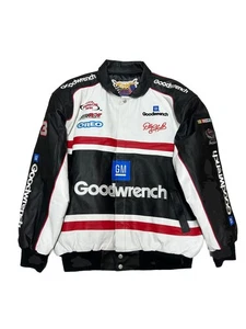 Dale Earnhardt Goodwrench Jeff Hamilton LEATHER Jacket Mens XL NASCAR 90s - Picture 1 of 9