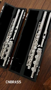 CF 301 Querflöte Profi Kupfernickel offen C Schlüssel 17 Loch Querflöte silber mit Etui - Bild 1 von 5