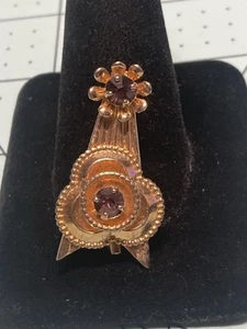 Vintage Brosche Barclay goldfarben Amethyst Unikat - Bild 1 von 7