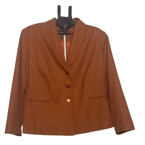Blacker by Stanley Blacker Damen rostbraun Blazer Jacke 3 Knöpfe Größe 20 W Lin - Bild 1 von 6