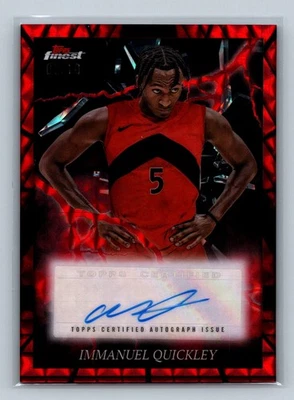 2024-25 Topps Finest Basketball Immanuel Quickley Red Geo Electrifying Auto /10 - Image 1 of 2