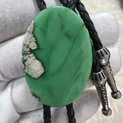 Impresionante corbata grande verde Lucin Variscita Western Bolo Foto 1 de 4