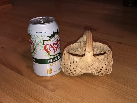 Mini Miniature 4” Oak Wood Splint Buttocks Gods Eye Egg Basket Primitives Melon Cover