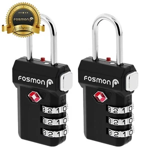 2er-Pack TSA-zugelassene 3-stellige Kombination Reisekoffer Gepäck Tasche Vorhängeschloss zurücksetzen - Bild 1 von 9
