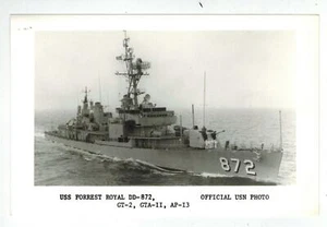 Foto oficial de barco de la Marina de los Estados Unidos USS FORREST ROYAL Gemini Titan Flota de recuperación espacial - Imagen 1 de 1