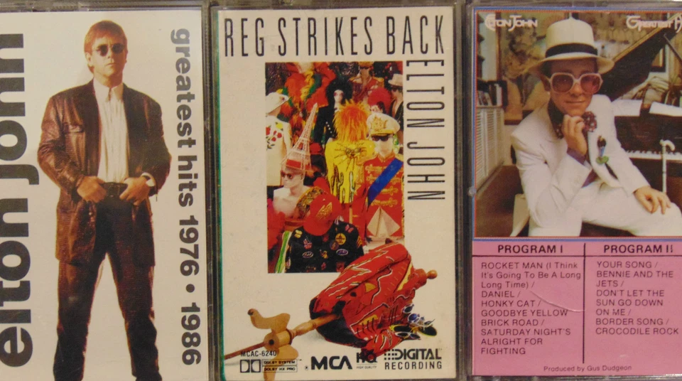 Elton John  Greatest Hits 76-86,Reg Strikes Back, and Greatest Hits cassettes - Image 1 of 1