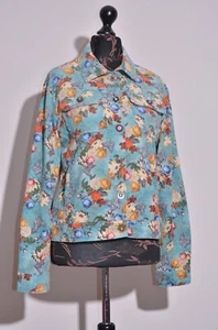 BNWT Desigual Womens Corduroy Jacket Flower Print Size 36 UK8 US2 - Picture 1 of 8