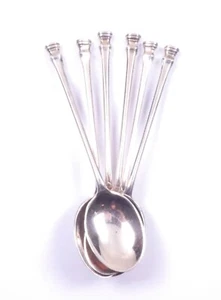 Antique Duncan & Scobbie Scottish Spoon Set 925 Sterling Silver Glasgow 1948 - Imagen 1 de 8