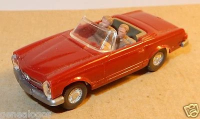 Wiking Ho 1/87 Mercedes Benz 230 Sl Cabrio 1965 Rosso Granato 14b - Immagine 1 di 3