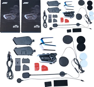 J&M Headset Bluetooth Communication Helmet Headset HS-BT6-UNV-D Dual Pack - Picture 1 of 2