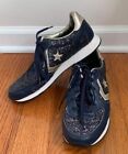 Converse Cons Sequined Shoes Navy Gold Womens Size 7