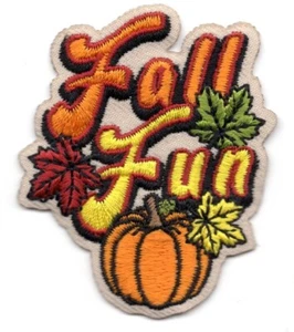 FALL FUN Iron On Patch Autumn Halloween Pumpkins c - Picture 1 of 1