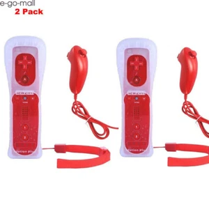 2PCS Built-in Motion Plus Wii Remote and Nunchuck for Wii Wii U Video Games - Picture 1 of 54