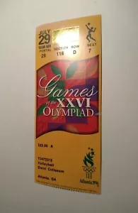OLYMPIC TICKET Atlanta 1996 July 29 Volleyball 2 Days After Bombing - Picture 1 of 3
