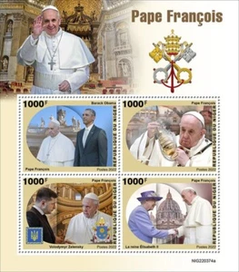 Niger - 2022 Pope Francis on Stamps - 4 Stamp Sheet - NIG220374a - Picture 1 of 1