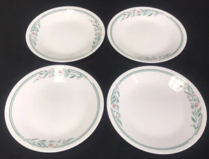 4er Set Corelle Geschirr "Rosemarie" 6,25" Brotteller Tulpen grün UNBENUTZT  - Bild 1 von 7