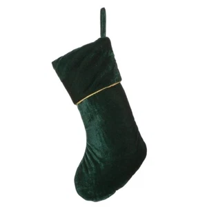 Luxury Velvet Christmas Stocking Blue Green Hanging Xmas Decoration - Picture 1 of 6