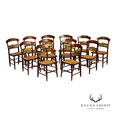 Hitchcock Set of Twelve Thanksgiving Dining Chairs - Image 1 of 4