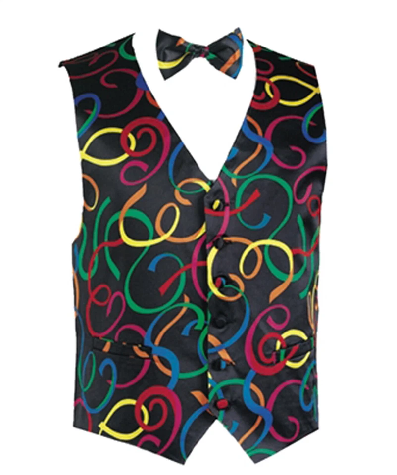 Men's Rainbow Confetti Vest and Bow Tie  - Image 1 of 1