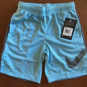 NWT NIKE DRI-FIT BLUE & GRAY SHORTS BOYS SIZE 7 ~ FITS 6-7 YEARS ~ MSRP $24.00 - Picture 1 of 8
