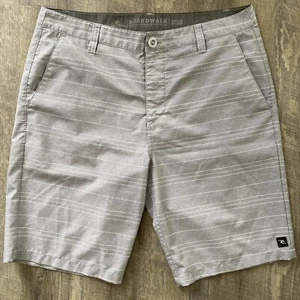 Men's Rip Curl Boardwalk Surfer WalkShort Size 34 Gray striped Shorts - Picture 1 of 11