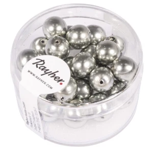 Rinascimento Perle IN Vetro, 8mm Ø, Argento Antico, Casella 25 Pz - Imagen 1 de 1