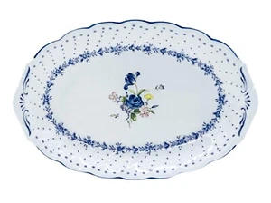 Nikko BLUE PEONY Flowers Porcelain 9” Relish Butter Dish Plate Green Mark NEW - Bild 1 von 7