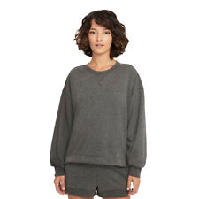 Nike Women's Size Medium Gray Yoga French Terry Pullover Sweatshirt - CZ9182 NWT