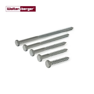 Six Pans (Hexagonal) Vis à Bois Galvanisé DIN571 Taille 6, 8, 10, 12 MM Clé - Photo 1/3