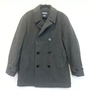 Land's End Mens Wool Double-Breasted Peacoat Mens Sz Medium 38-40 Quilted Anchor - Picture 1 of 16