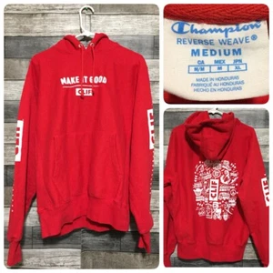 Champion Reverse Weave Clif Bars Hoodie Men’s M Red Pullover Heavyweight C1 - Picture 1 of 9