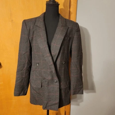 Chaqueta Blazer Vintage Giorgio Sant'Angelo 100% Lana Pura Doble Pecho Talla 10 Foto 1 de 4