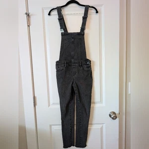 PAIGE Ellie Skinny Leg Denim Overalls Quintero Black Women's Size 23/00/XXS - Picture 1 of 13