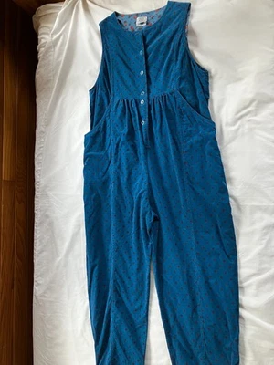 Mono Laura Ashley Vintage Pana Azul Floral Mediano 100% Algodón Irlanda Foto 1 de 4