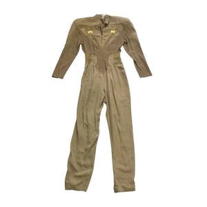 Vintage IIF Damen Jumpsuit Größe 10 Olivgrün Nieten Einteiler Anzug LESEN - Bild 1 von 14