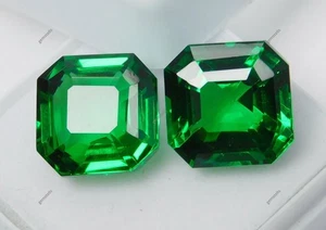 Natural Tsavorite Garnet Square Cut Green 20 Ct Certified Loose Gemstone - Picture 1 of 8