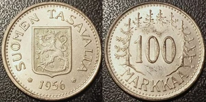 Finland - Republic - 100 Fmk Silver 1956 H, Helsinki Extremely fine Km# 41 - Picture 1 of 1