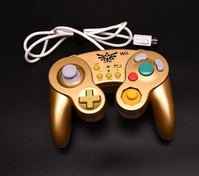 Nintendo Wii U Zelda Controller HORI Battle Pad Gold Wired Tested Authentic VGC - Image 1 of 4