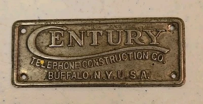 Etiqueta con nombre de medalla de construcción telefónica Century Foto 1 de 3