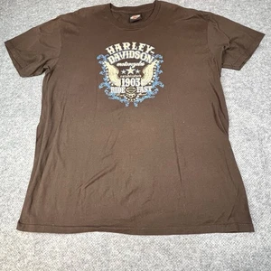Camiseta de moto Harley-Davidson Twin Cities MN talla XL marrón manga corta 2014 - Imagen 1 de 9